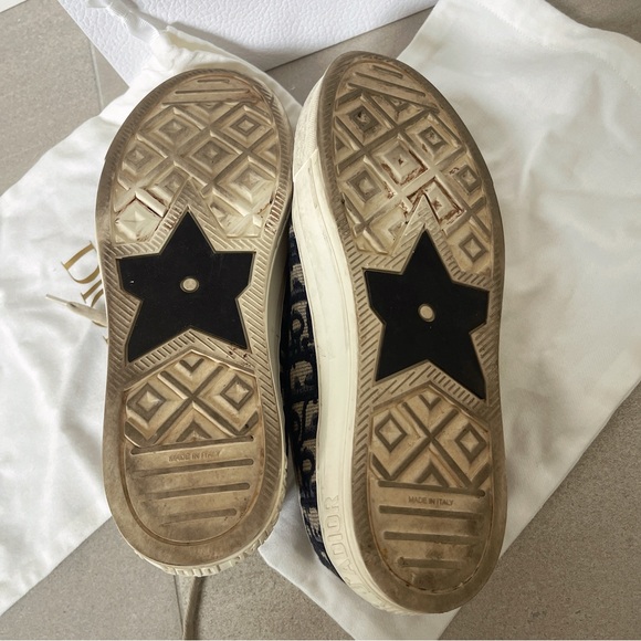 Dior Women's Blue and Cream Sneakers - Picture 6 of 8
